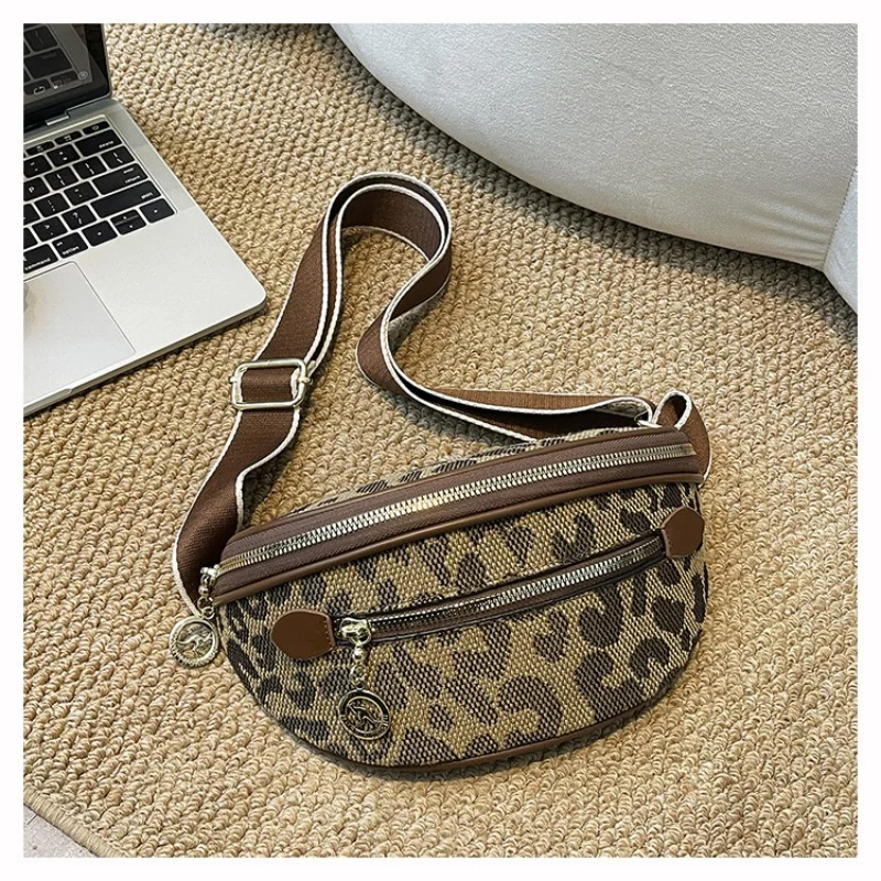 2026 New Women Saddle Bag Monogram Letter Metal Chain Crossbody Shoulder Bag