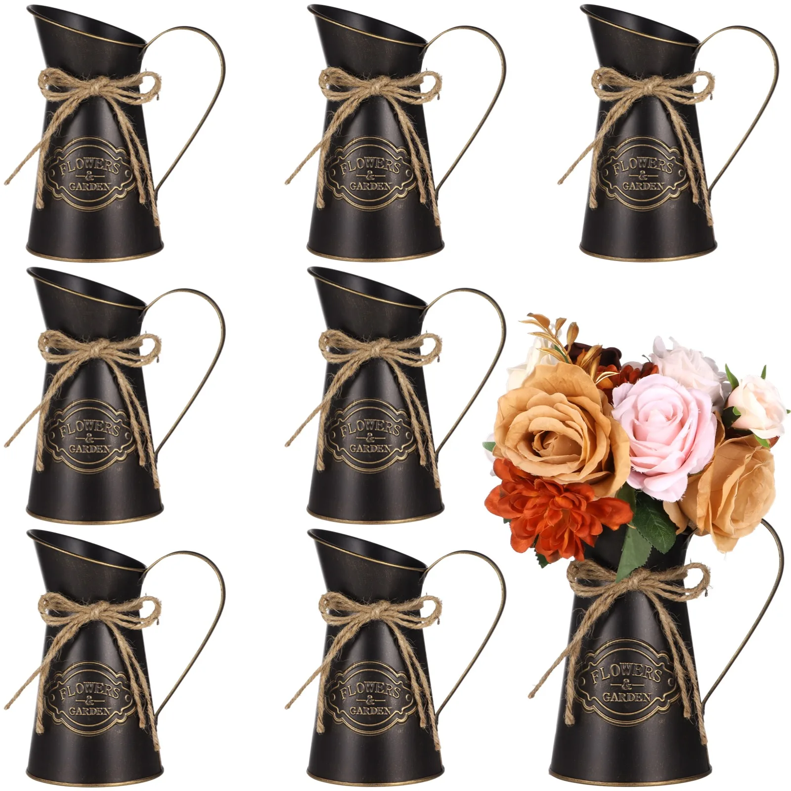 8Pcs Metal Vases For Flower 7.9