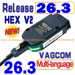 2026 Newest Unlimited VINs VCDS Auto com Diagnostic Coding VAG COM VAG HEX V2 Hardware Interface FOR VW AUDI Skoda Seat Real V2