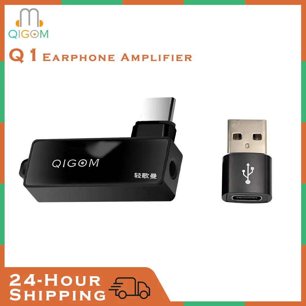 

QIGOM Q1 Earphone Amplifier, DSD256 Hard Decoding Audio Decoder, 43131 Chip, Large Thrust, Ultra-low Latency ASIO Drive Playback