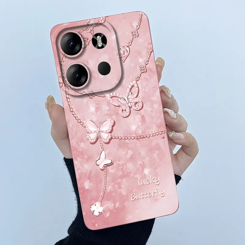 حافظة لهاتف Tecno Pop 7 BF6 Pop7 Pro BF7 حافظة عصرية على شكل فراشة زهرة من السيليكون الناعم لهاتف Funda Shell لهاتف Tecno Spark GO 2023 غطاء خلفي