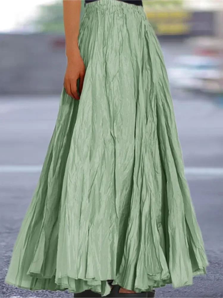 2024 Wiosna Lato Nowe Spódnice w jednolitym kolorze Moda damska Prosty styl Fałdy Luźna spódnica w kształcie litery A Modna odzież damska Streetwear