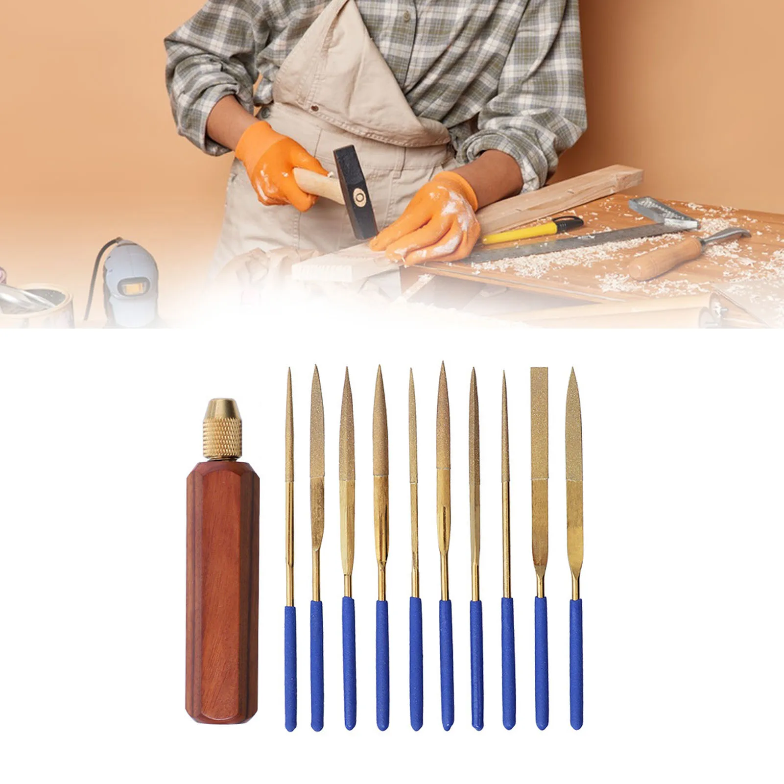 Jewelers Files Small File Set Easy To Disassemble Hard Improve Operating Accuracy with Rosewood Hex Shank for Woodworking