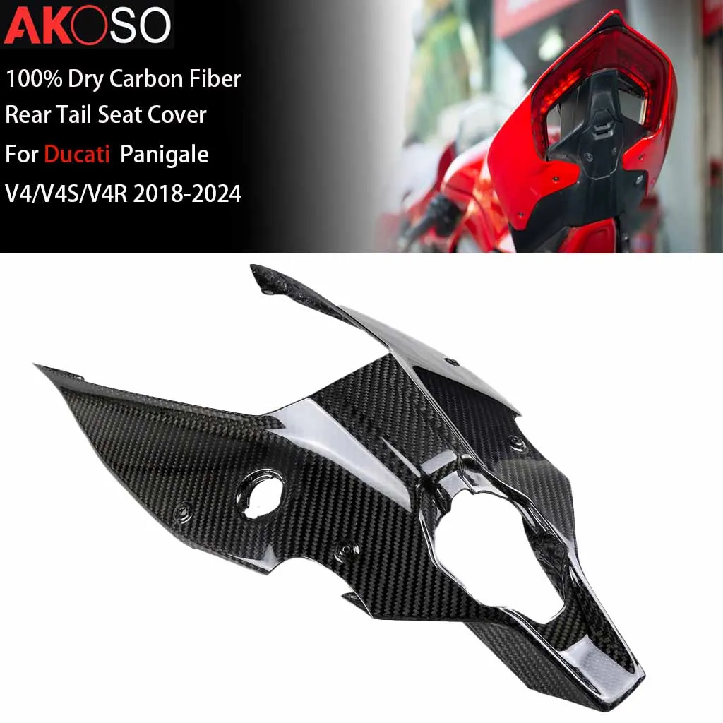 Rear Tail Seat Cover Motorcycle Accessories For Ducati PanigaleV4/V4S/V4R 2018-2024 Dry Carbon Fiber Under Fairing kit Protector