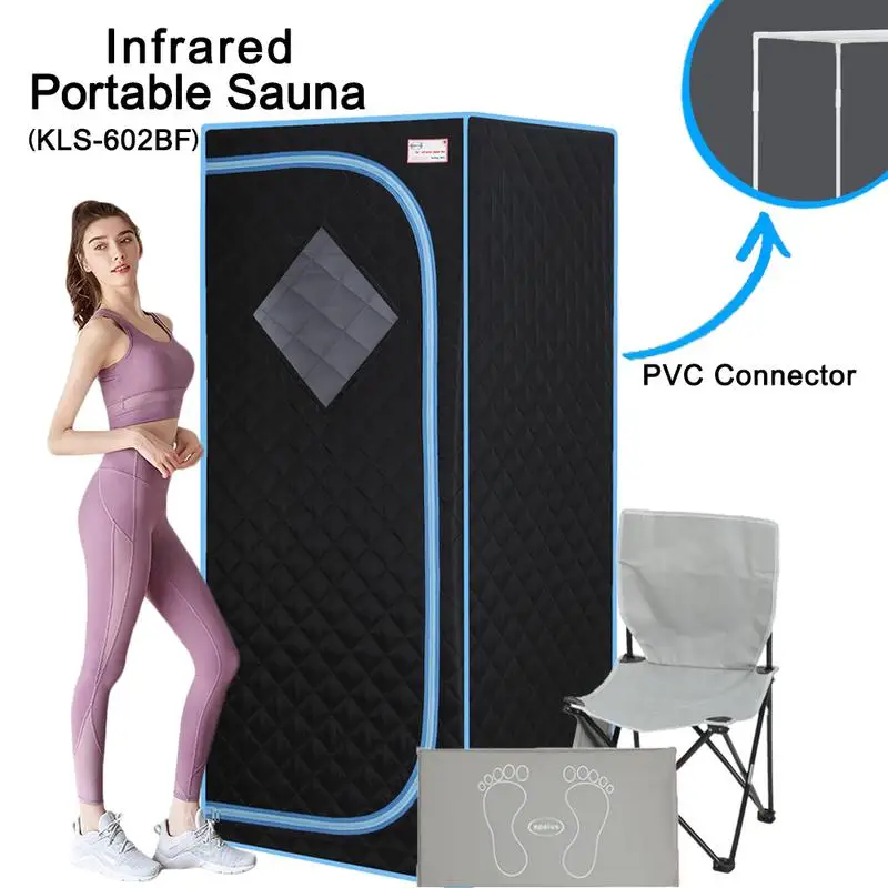 

Portable Infrared Sauna Tent – Personal Home Spa with Infrared Panels, Heating Foot Pad, Controller, Foldable Chair, and