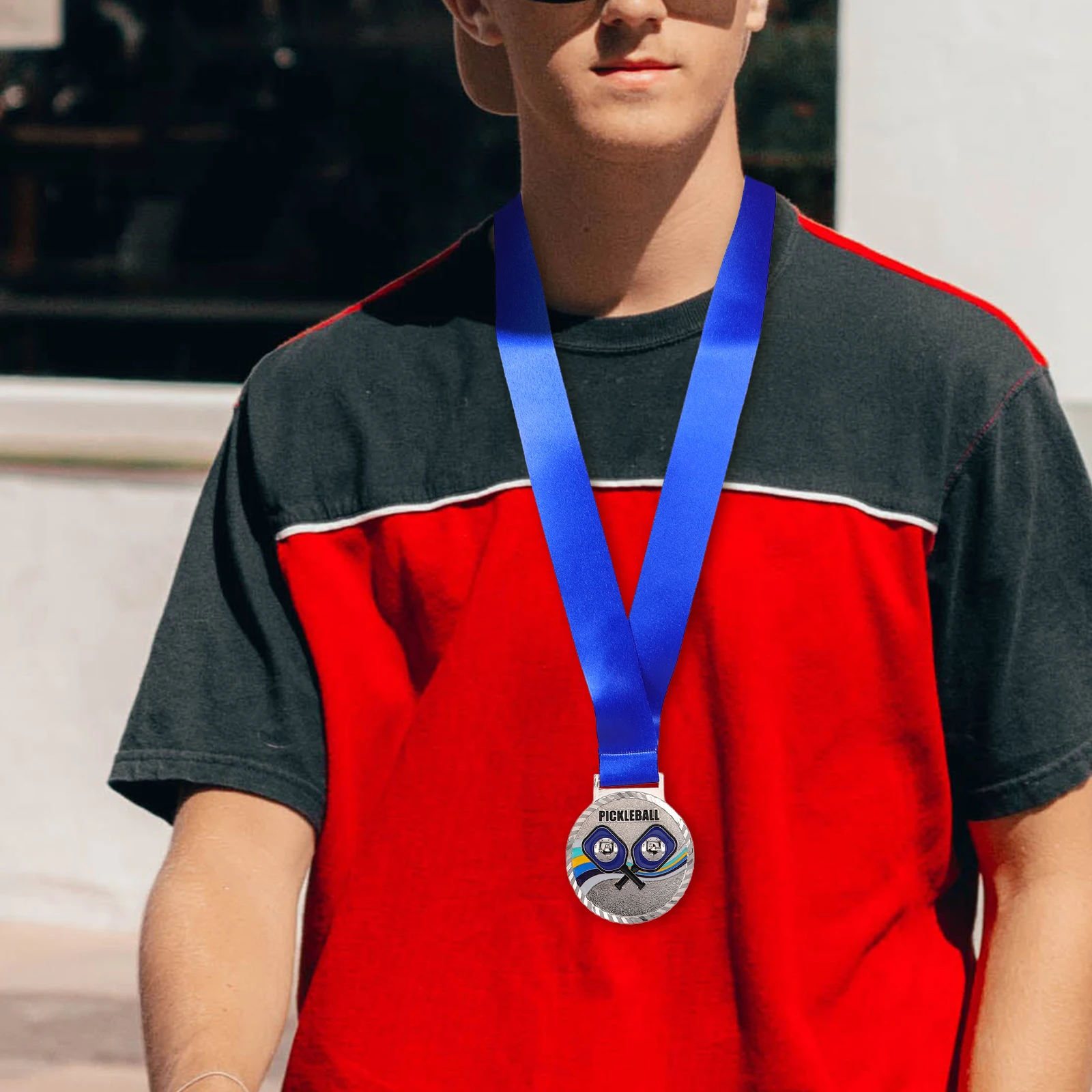 

Sports Medal Award Medals Metal with Neck Ribbon Game Cheer Father's Day Awards Place Championship