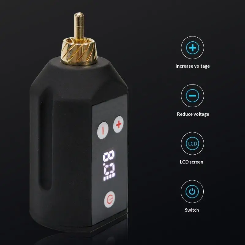 Professional Tattoo Power Supply 5-12V USB Cordless 1300mAh Rechargeable Battery for Tattoo Pen Tattoo Shop Commercial Use