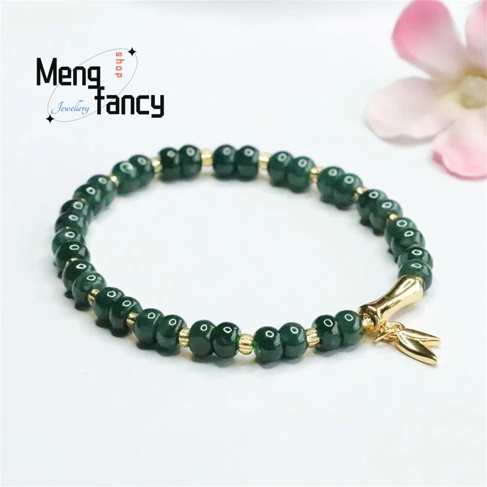 

Natural A-goods Jadeite Blue Water Abacus Beads Strings Bracelet Exquisite Elegant Simple High-grade Luxury Quality Fine Jewelry