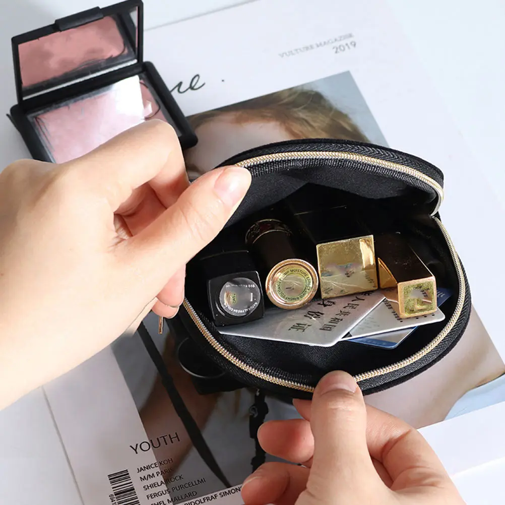 

Pouch Mini Makeup Storage Bag Small Change Purse for Women Black Lipstick Woman