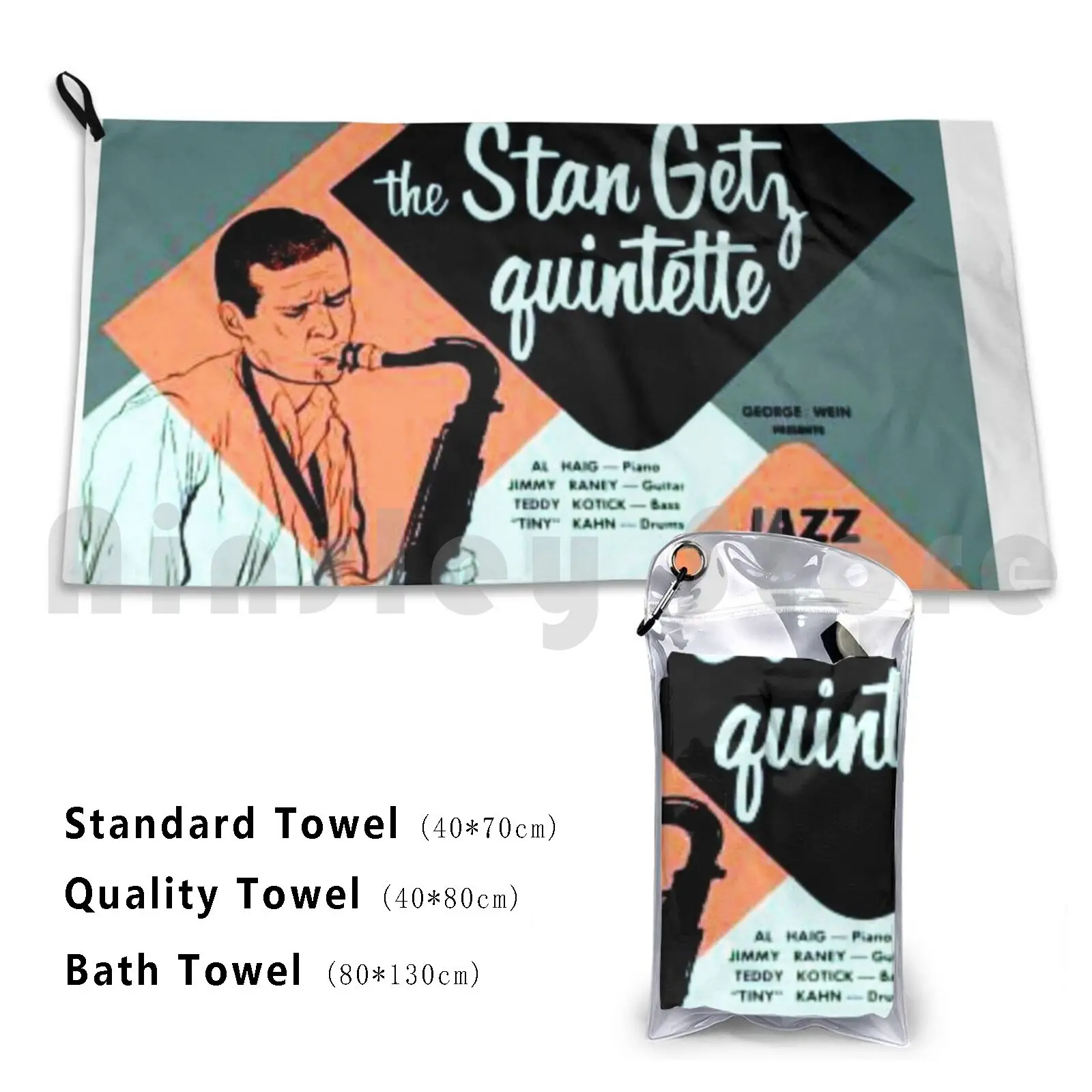 Stan Getz Toalla de baño Cojín de playa Jazz Vinilo Vintage Costa Oeste Cool Jazz Cool L P Saxofón