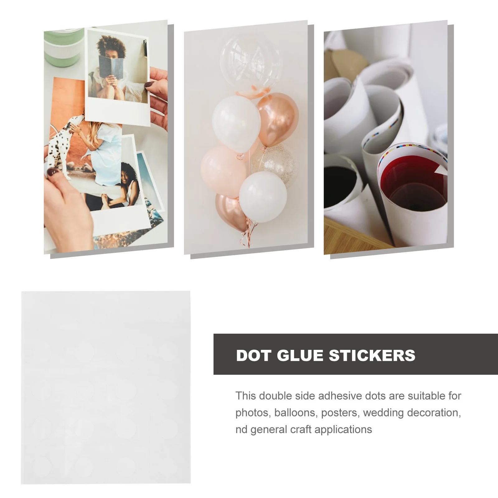 Balloon Fixing Clear Double Sided Adhesive Stickers For Crafts Wall Hanging No Traces Tape Reusable