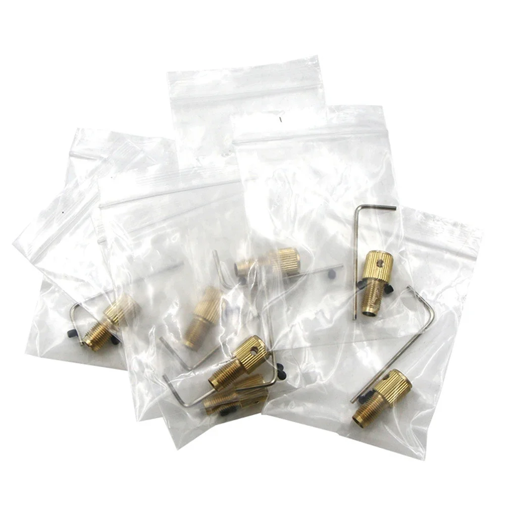 Brass Copper Drill Chuck Shaft Chuck Clamp Connecting Drill M8-2/2.3/3.17/5mm Mini Rod Self-tightening Durable