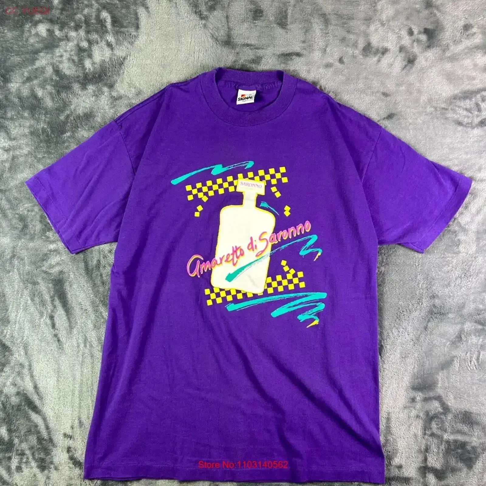 Vintage 90s Amaretto Di Saronno Promo T Shirt Signal XL USA Made Neon Bar Washed Versatile Casual Comfortable Stretched