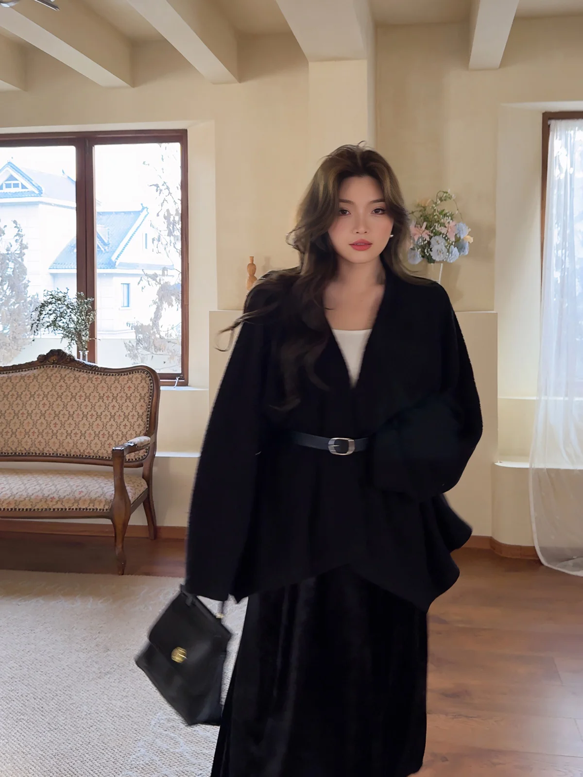 

Женский кардиган больших размеров с V-образным вырезом, длинными рукавами, свободного кроя, модная повседневная верхняя одежда для осеннего сезона, без пуговиц