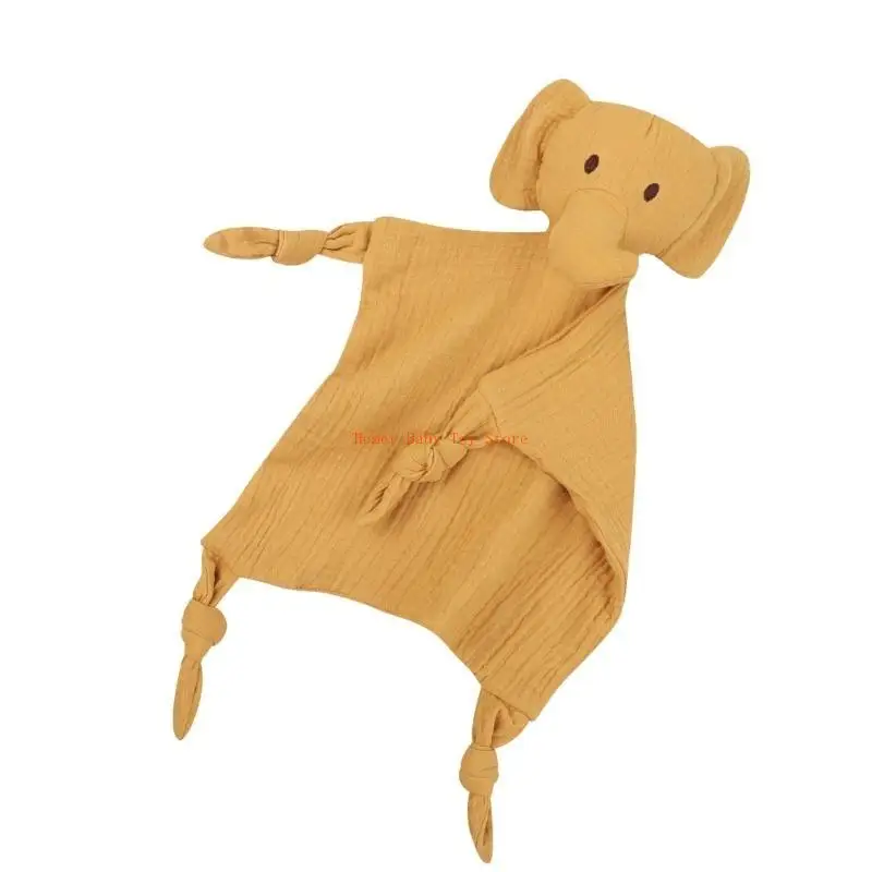 

J0PF Baby Blanket Lovely Elephant Appease Towel Small Comfort and Soothes Pacify Handkerchief for Newborns Toddlers