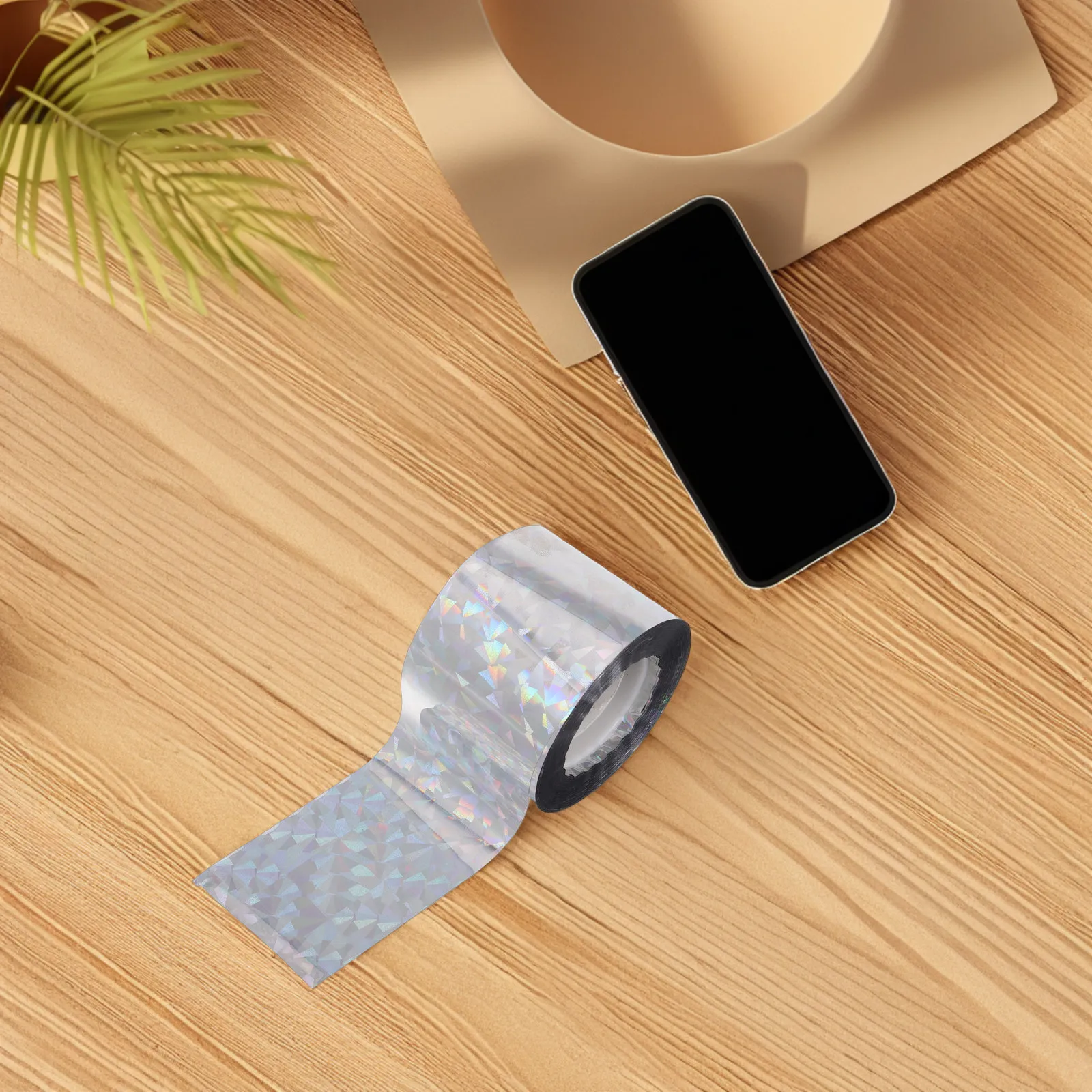 2pcs Bird Deterrent Tape Reflective Iridescent Ribbon For Balcony Orchard Garden Farm Yard Woodpecker Repellent Pest Control view 4