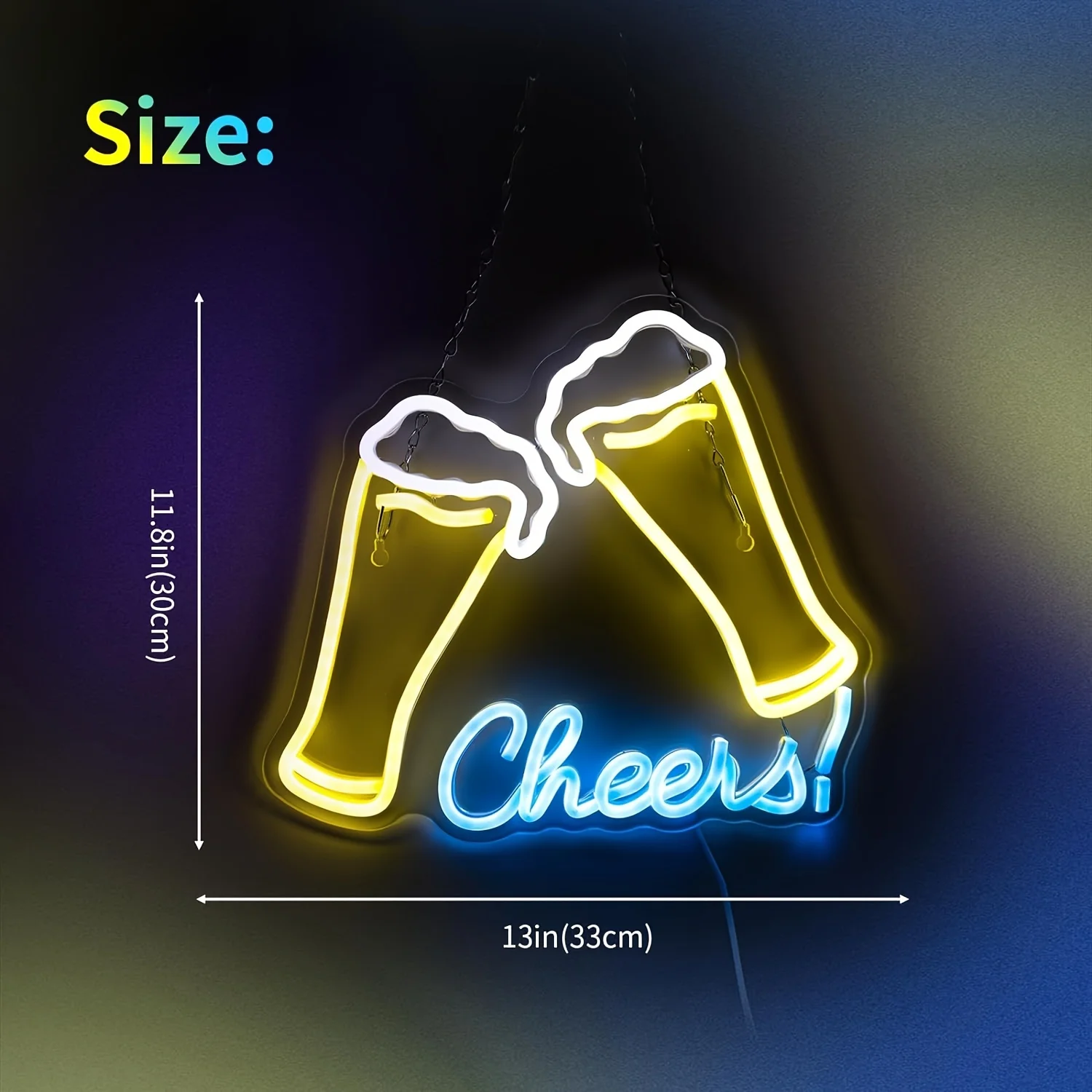 UponRay-señal de neón de Cheers, barra iluminada, tira de neón alimentada por Usb, señal Led para Home Bar Bistro restaurante hombre cueva fiesta