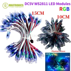 10/15CM DC5V 50PCS WS2811 IC LED Module Light 12MM Full Color Waterproof IP68 LED String For Festival Decorative LED Pixel Lamp