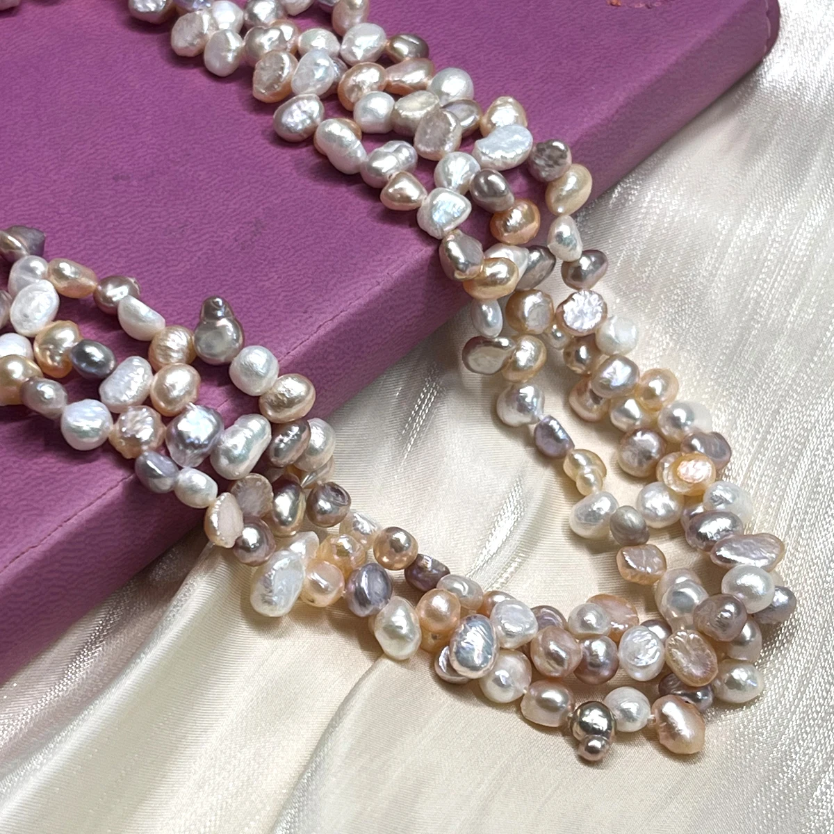 

5-6mm Baroque Irregular Shape Colored Natural Freshwater Pearl Loose Beads for Jewelry Making DIY Necklace Bracelet Accessories