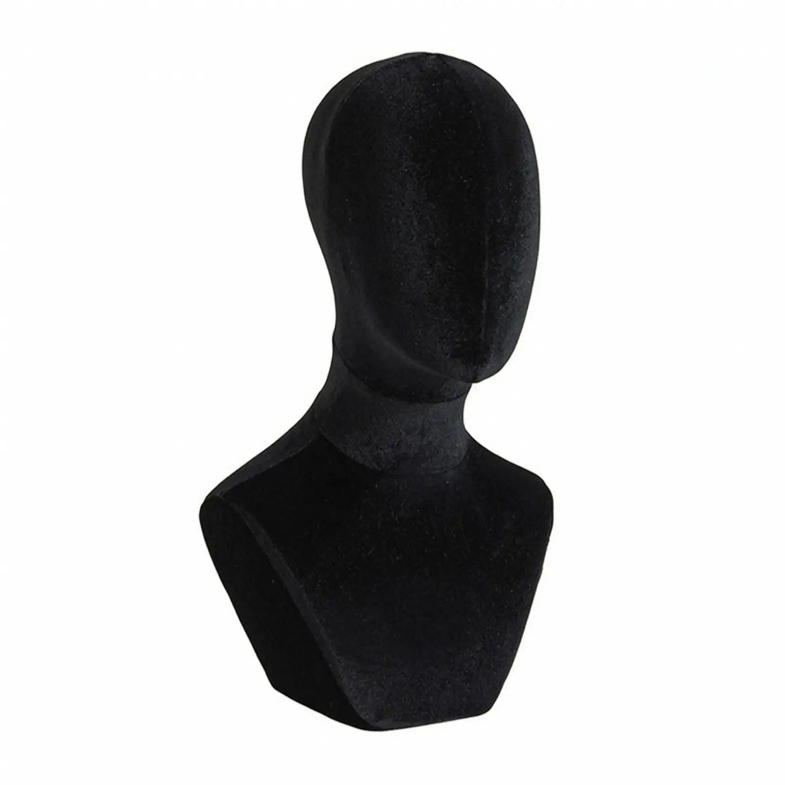 Faceless Mannequin Head Hat Holder with Velvet Cover for Wig Display Jewelry Showcase Stable Base