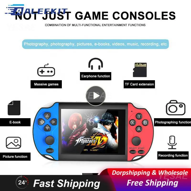 

Tv Game Console Av Out Portable 16g Retroid Handheld For Kids Gift Arcade Handheld Player Dual Joystick Large Screen Mini Retro