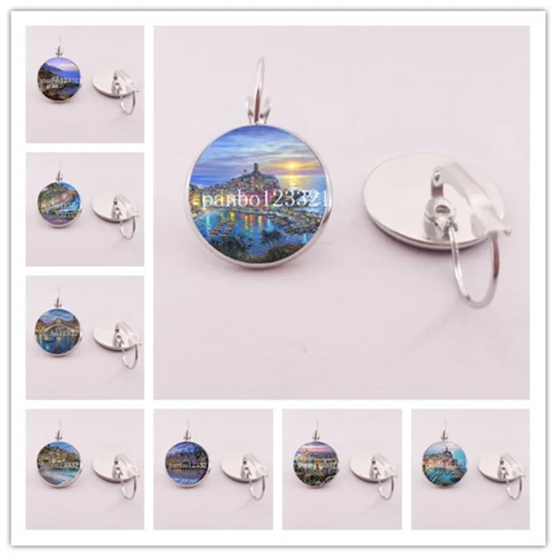 

New Fashion Evening Town Charm Sea View Earrings Venice Seaside Charm Scenery Earrings Fashion Jewelry