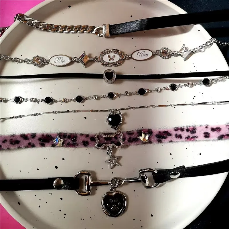 Y2K Katze Klaue Stern Herz Anhänger Plüsch Leopard Knochen Choker Charms Halsketten Für Frauen Goth Ästhetische Zubehör Grunge Schmuck – Detail 8