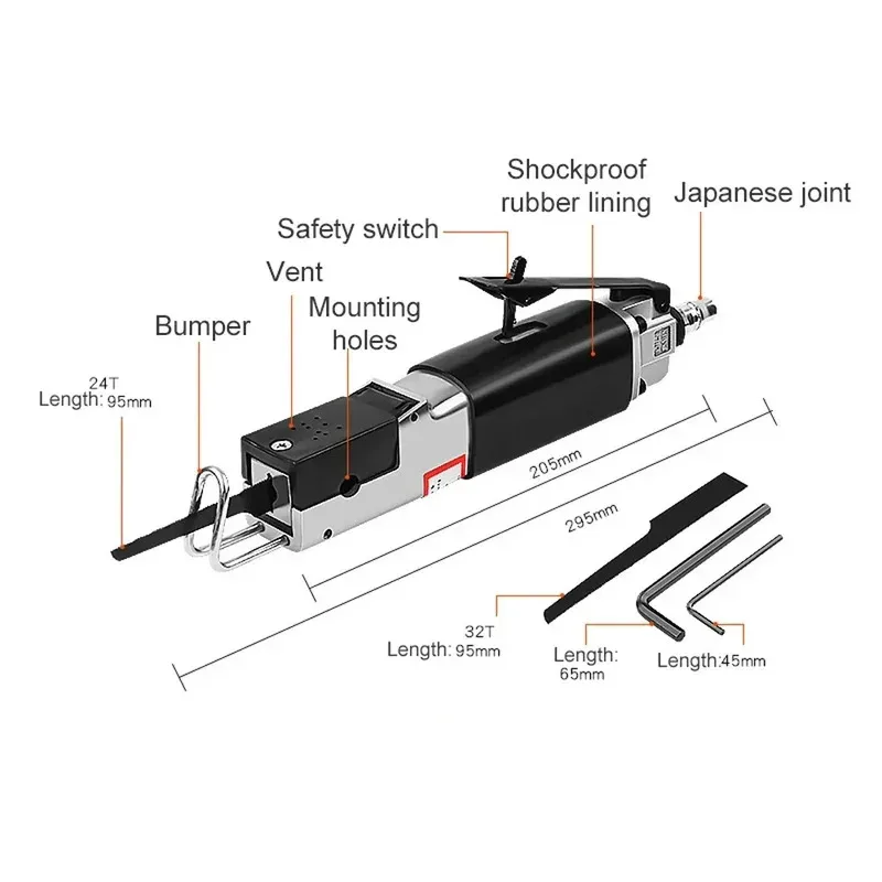 9000bpm 90PSI 空気圧式レシプロソー 自動車板金用 強力切断機 ハックソー カッター 車修理工具