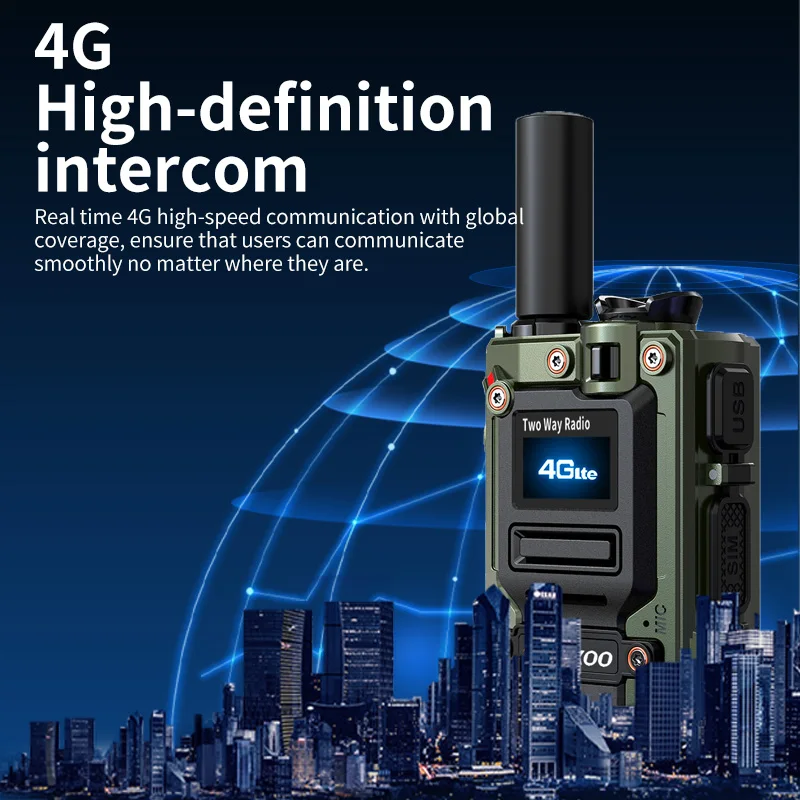 2 PCS UNIKOO UP510 Walkie-Talkie 5000km Long Talk Range 4g LTE POC เครือข่ายวิทยุซิมการ์ด Walkie Talkie Two Way วิทยุ