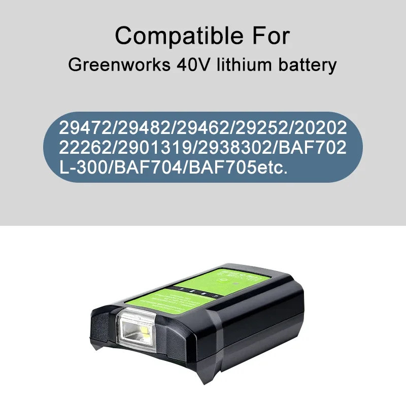 Battery Adapter For GreenWorks 40V Lithium Battery With USB Type C Port And LED Light , Charge For GreenWorks 40V Li-ion battery