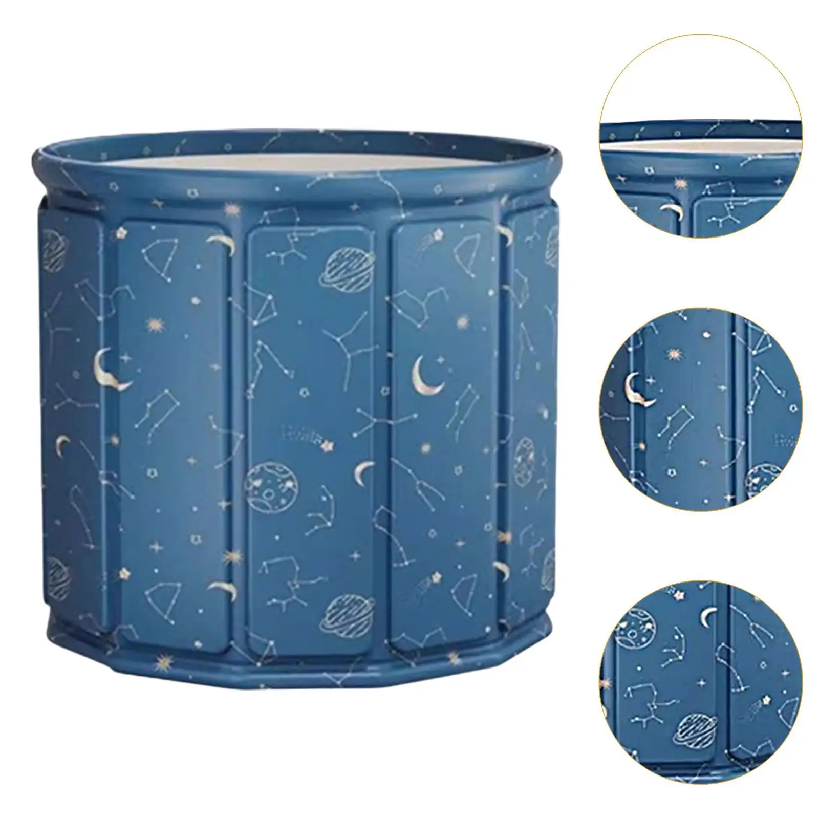 Foldable Bathtub Easy to Use with Drain Hole Bathing Bucket Practical Freestanding for Traveling Bathroom Home Adults Children