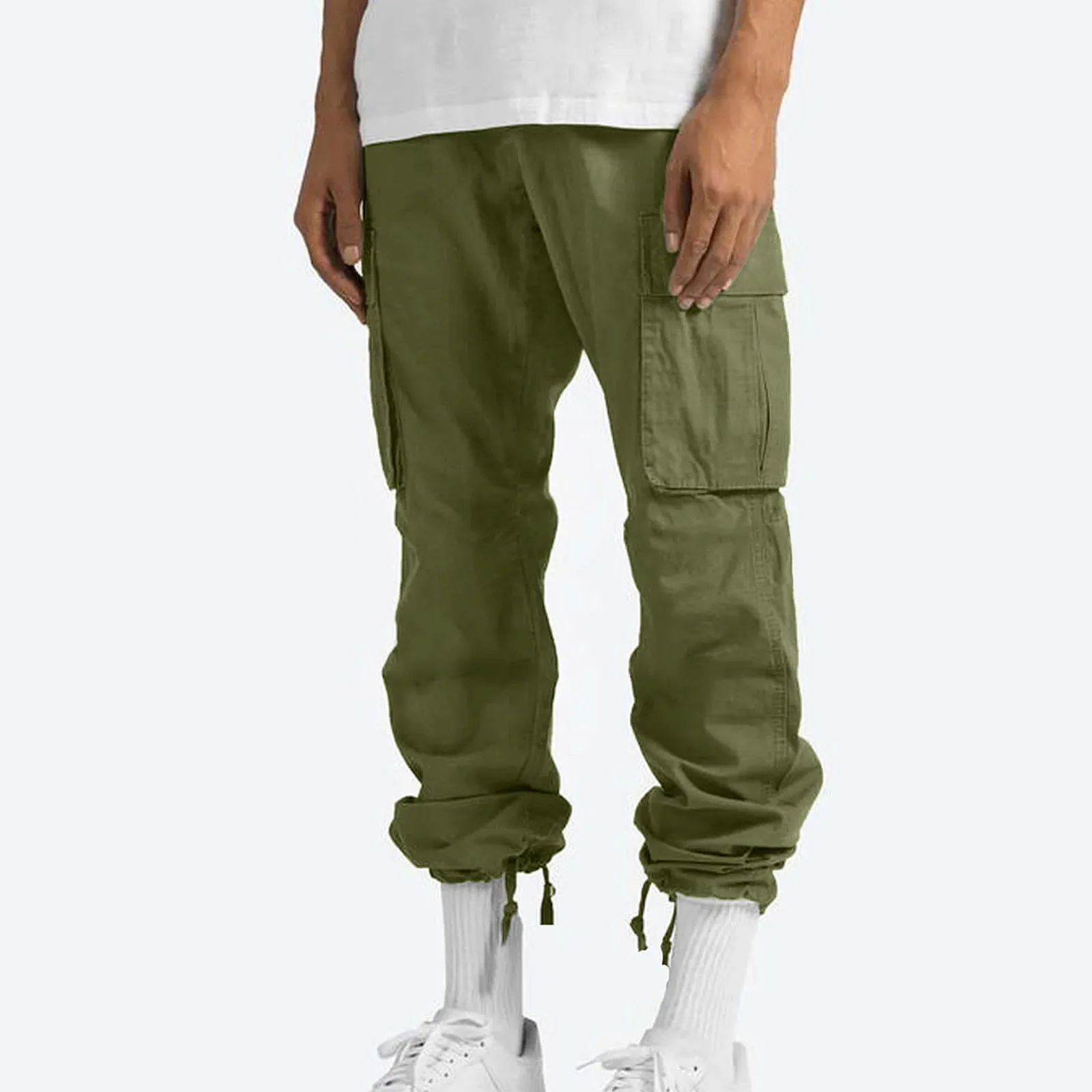 Men's Cargo pants New trend Multi-Pocket Trousers Solid Color Casual Fashion sweatpants Cotton Twill Training pants pantalones