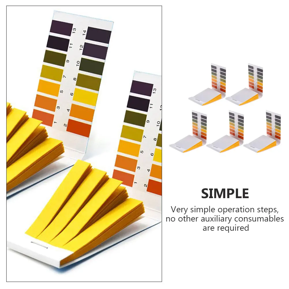 

5 Books PH Test Paper 1-14 Water Quality Tester for Pool Spa Fish Tank pH Chlorine Testing Supplies Aquarium Kits