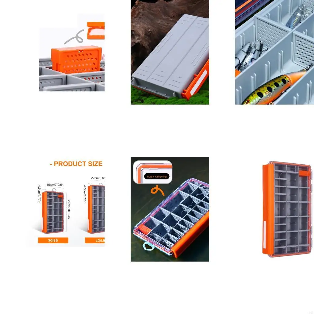

340F Организаторы для хранения ящиков для рыболовной снасти с помощью съемных перегородков