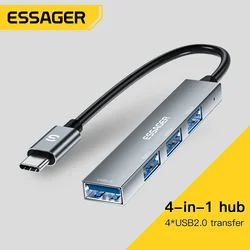 Essager Usb 2.0 Hub Universal Mini Multi-function Hub Cable Socket High Speed For Pc Laptop Notebook 4 Ports Socket Accessories