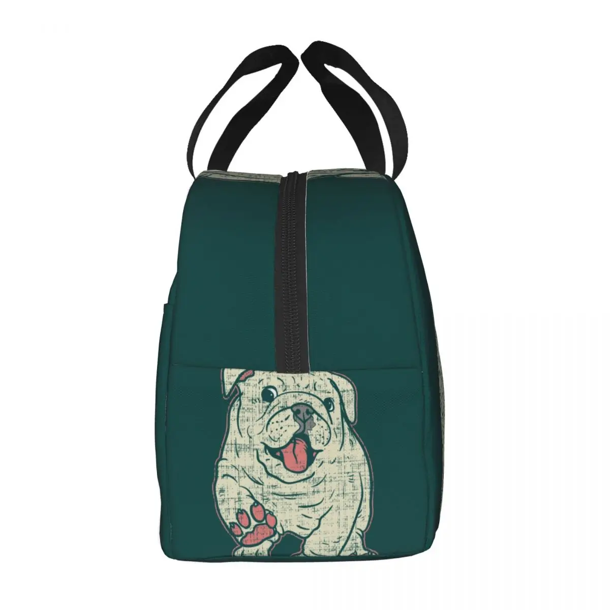 Cute English Bulldog Insulated Lunch Bag for Women British Pet Dog Resuable Thermal Cooler Bento Box Camping Travel Food Bags