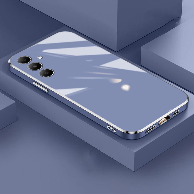 مطلي تصفيح مربع الإطار غطاء الهاتف لسامسونج غالاكسي A07 A17 A06 A16 A56 A36 A26 A15 A25 A35 A55 A54 A32 لينة #3