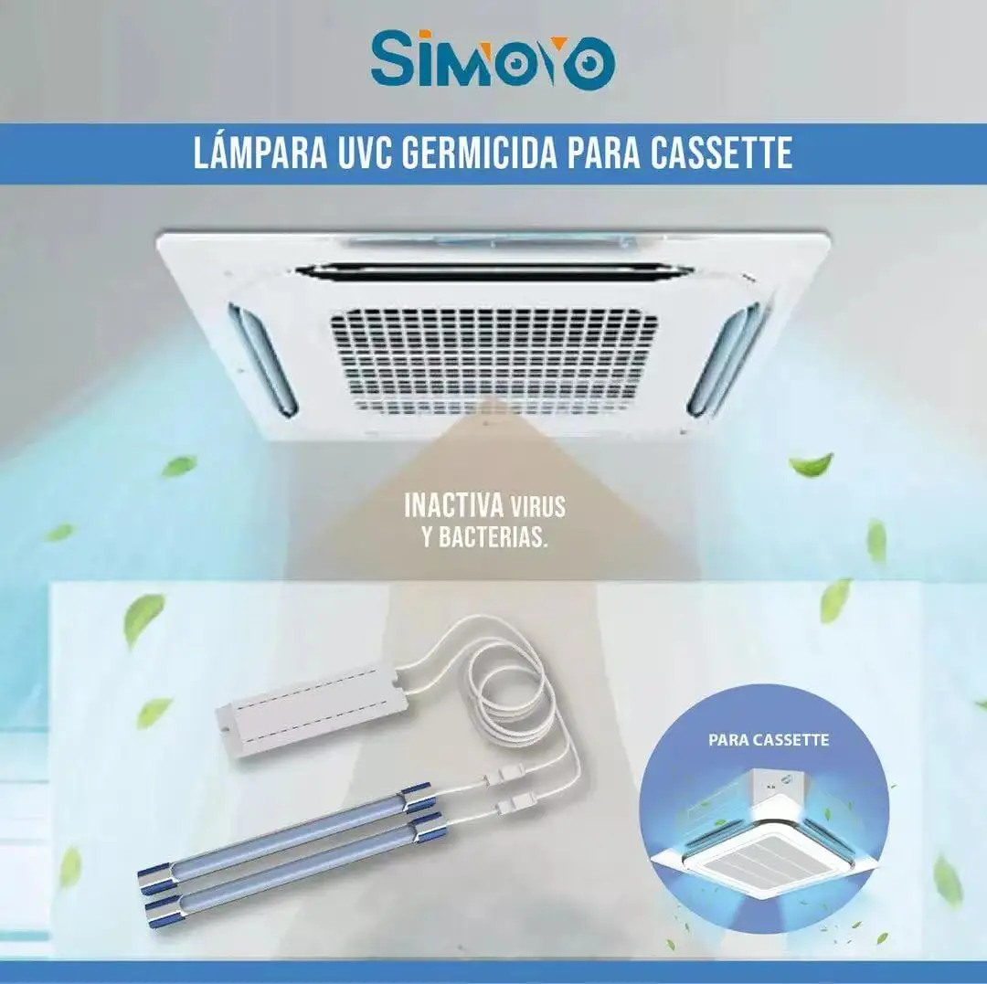 Lámpara UV germicida para aire acondicionado tipo Mini split y Cassette