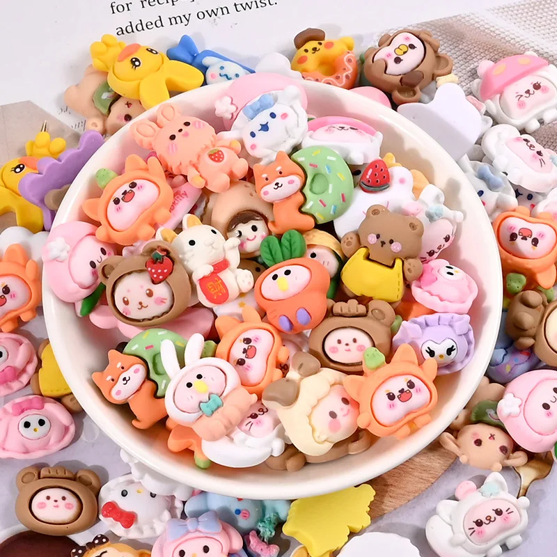 

10pcs Cartoon Animal Flat Back Resin Cabochons Scrapbooking Jewelry Making Accessories DIY Decor Figurine Kawaii Accessories