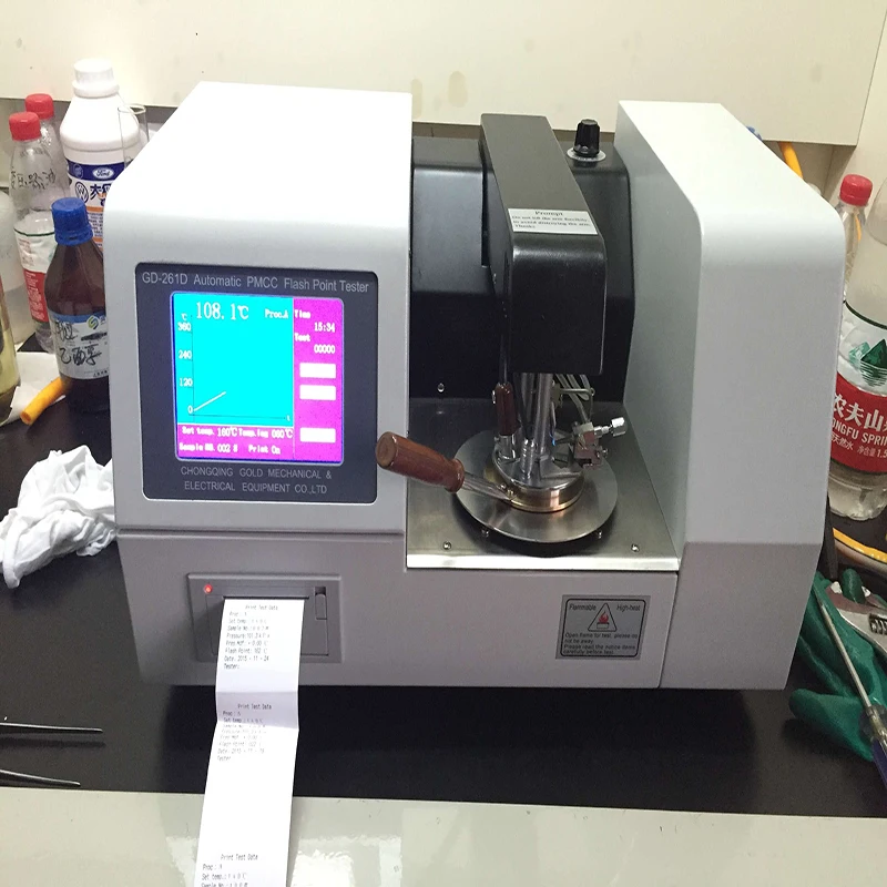 ASTM D93 Instrumento de teste de ponto de flash totalmente automático Pensky-Martens de copo fechado GD-261D