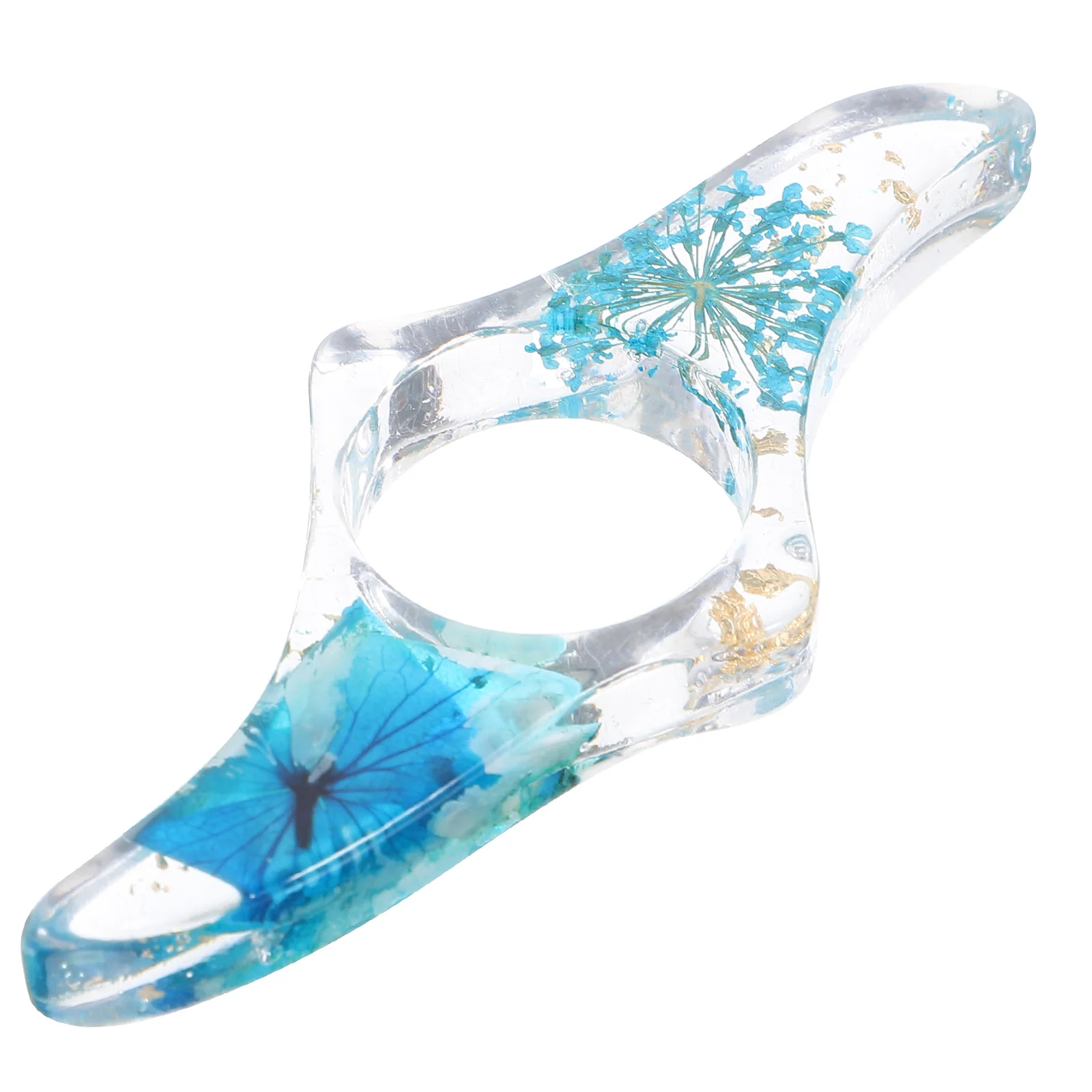 

Finger Flower Ring Bookmark Holder Stand Page Multi-function Blue Plastic Reading Accessories