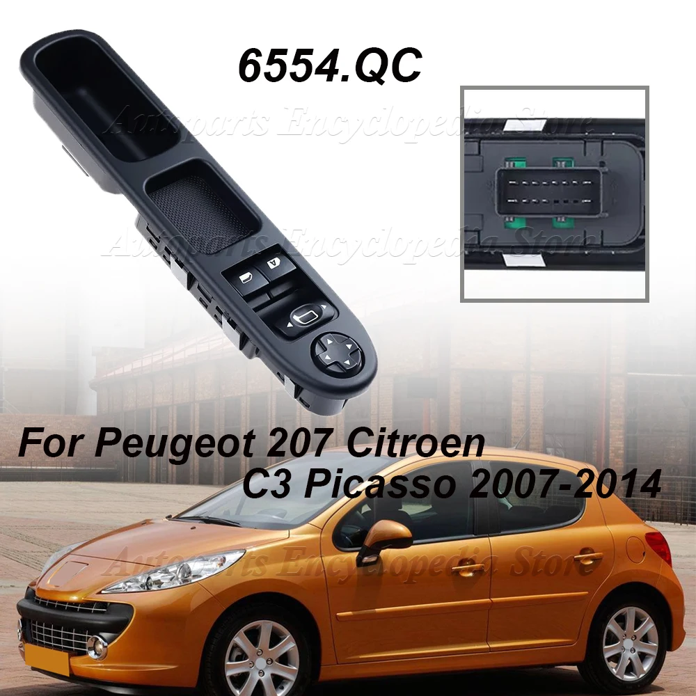 For Peugeot 207 Citroen C3 Picasso 2007-2014 Electric Master Control Power lifter Window Switch 6554.QC