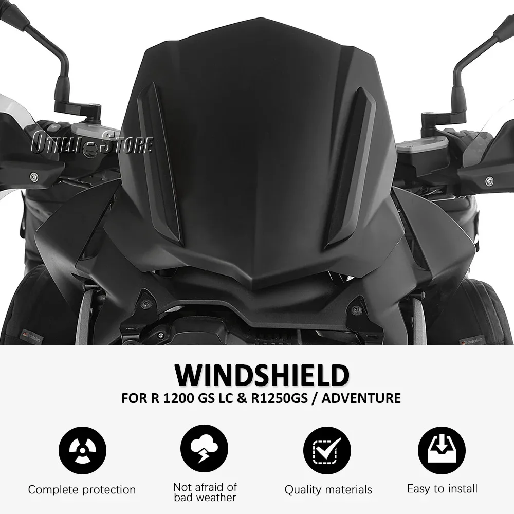 Parabrezza moto Parabrezza Vento Schermo Nero Per BMW R 1200 GS LC 2013- R1200GS LC ADV 2014- R1250 GS R1250GS Adventure