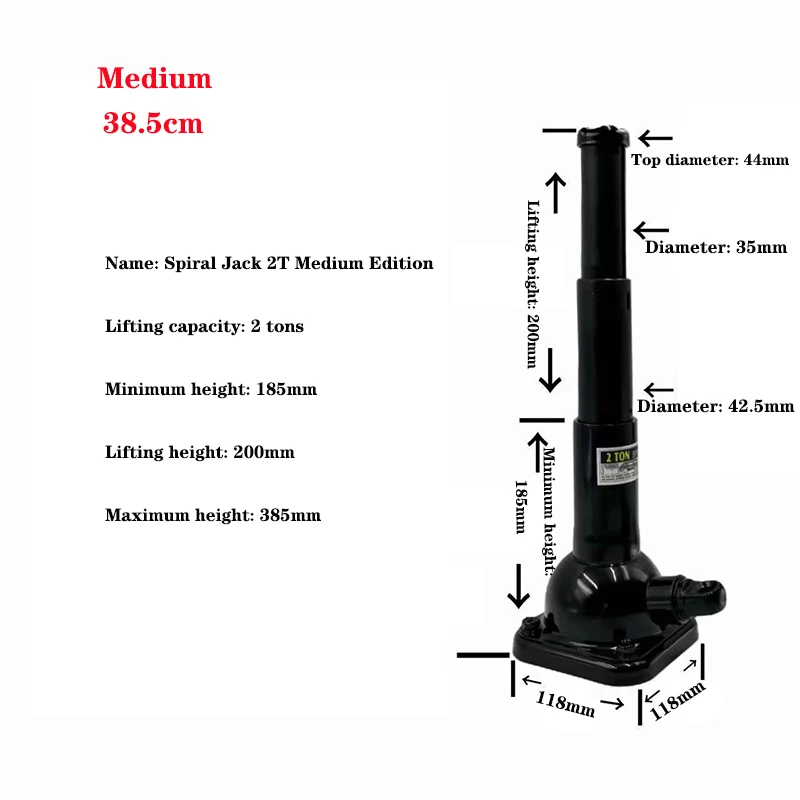 NEW High Quality Screw Jack Double Section 2 Tons Vertical Hand Jack Vehicle Maintenance Mechanical Top Mine Professional Top