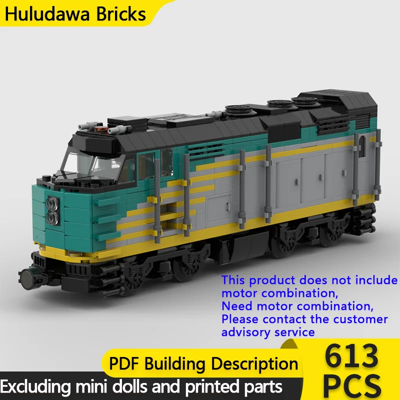 

City Car Model MOC Building Bricks F40PH-2D Diesel Locomotive Modular Technology Children Holiday Gifts Assemble Toys Suit