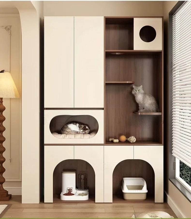 Household balcony cabinet, cat villa indoor large space cat nest, cat house partition cat cage