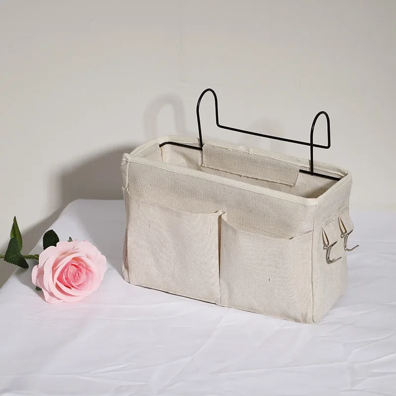 Hanging storage bag Bedside Storage Organizer Dormitory Phone Book Magazine waterproof Storage Bag Holder with Hook Bed Pocket