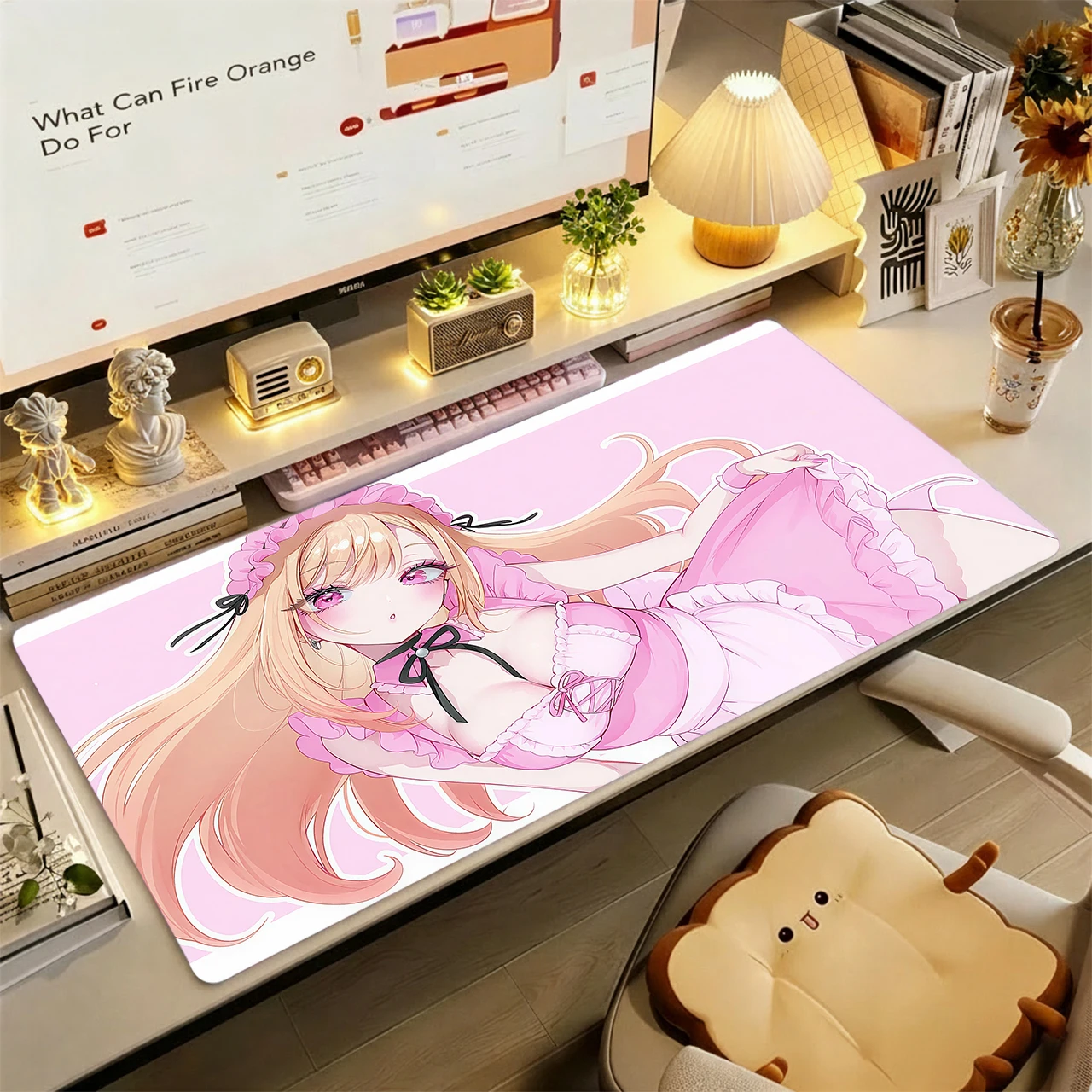 Anime Mouse Pad Gamer XXL Keyboard Table Mat Soft Sky Blue Wave Fresh Anime Beauty Multi Scene Office Gaming Home Desk Mat
