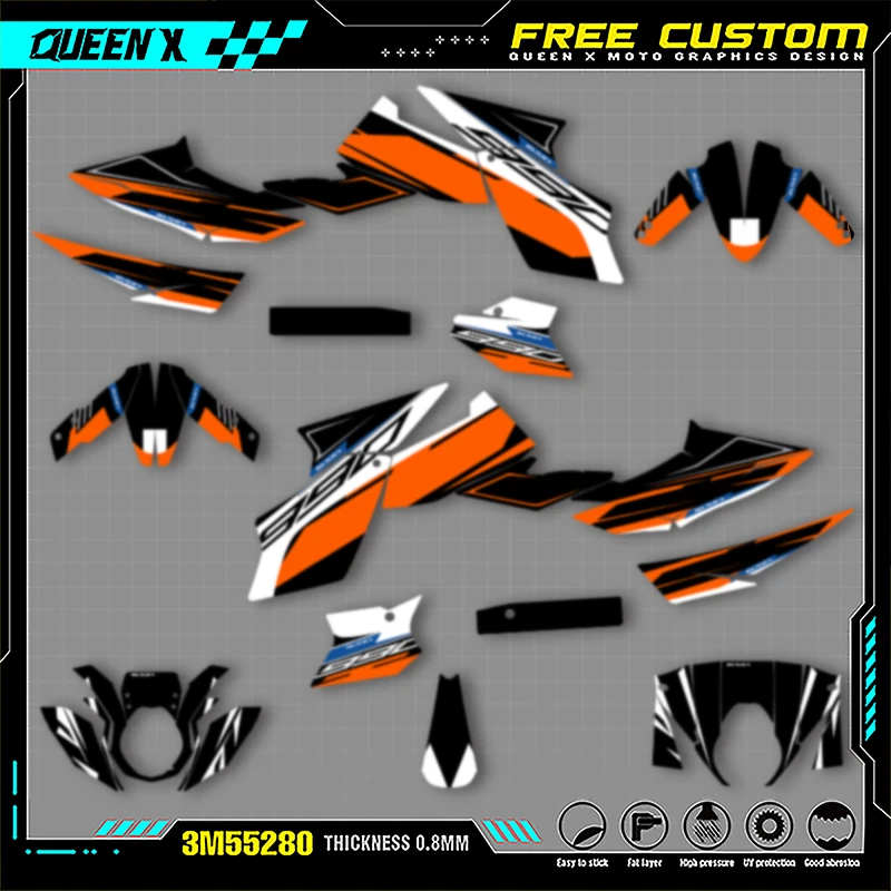 

Queen X MOTOR Motorcycle Graphics Background Decals Stickers Kits For KTM Duke 990 2005-2016 990R 2007-2013 001