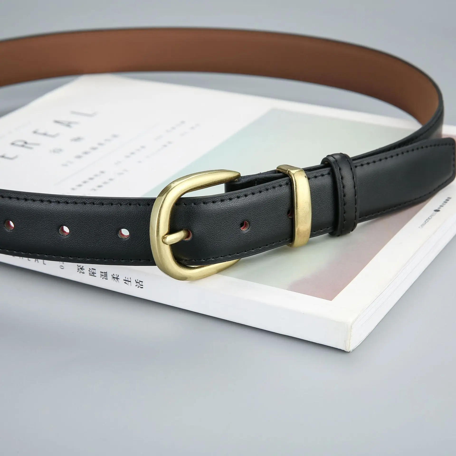 

Luxury Belt Women's INS Korean Version 2023 New Decoration with Suit Jeans Black Versatile High Grade Belt Fashion